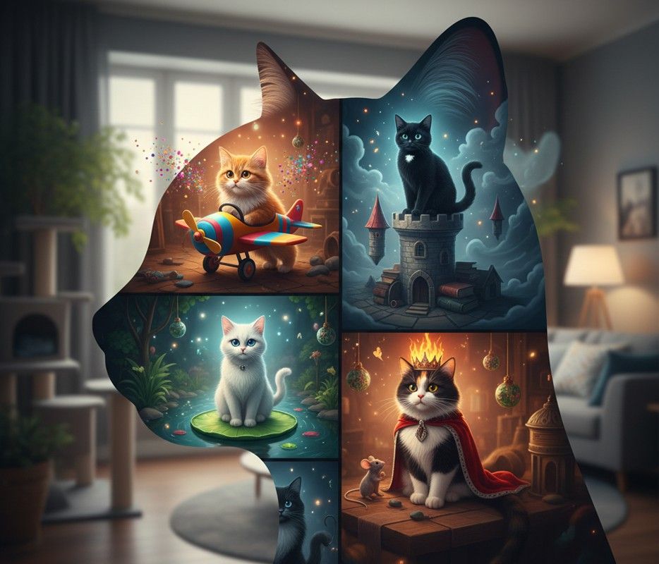 varios gatos mostrando sus diferentes personalidades