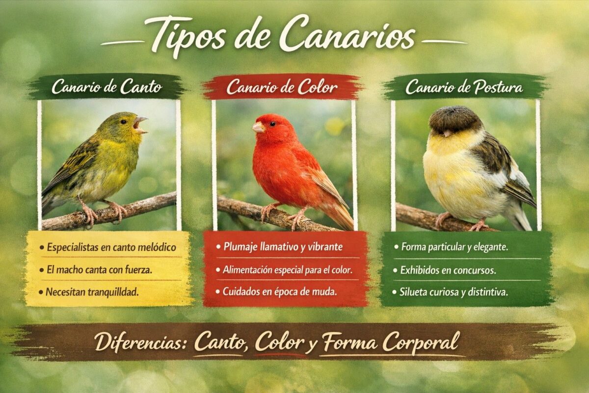 diferencias entre los tres tipos de canarios existentes