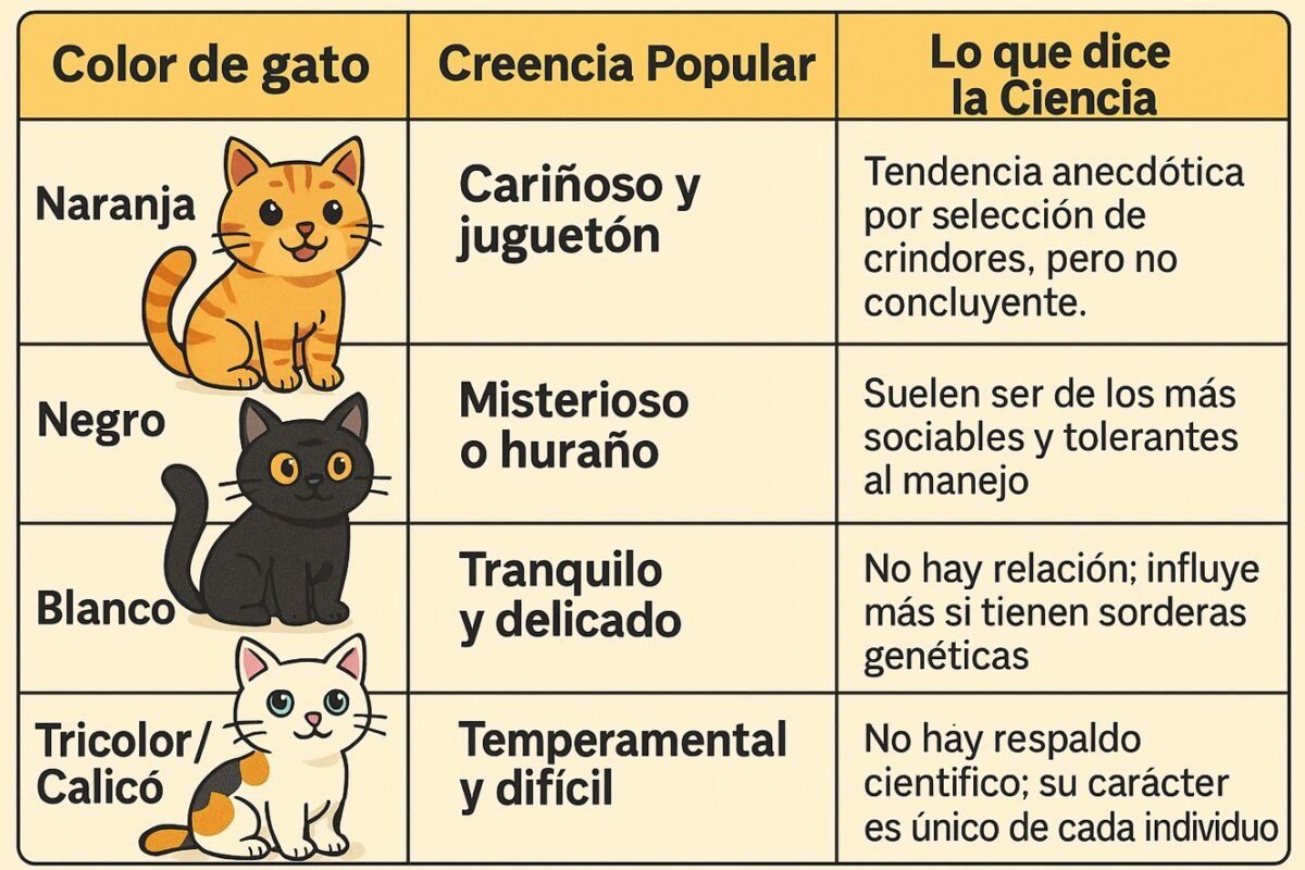 tabla personalidad gato según color
