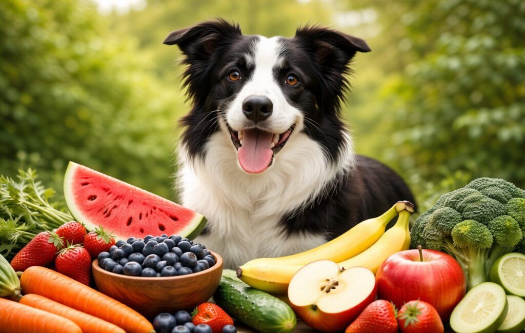Perro Border Collie de pie en el campo mostrando su inteligencia y energía, raza activa y muy obediente