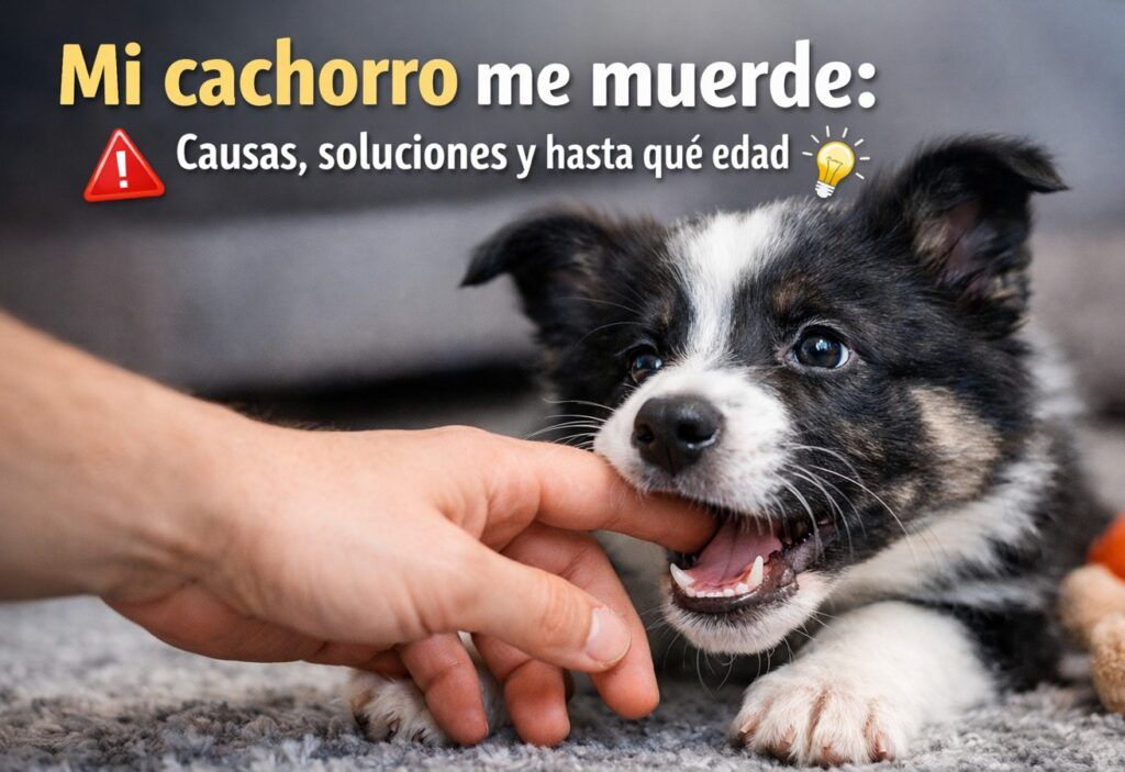 Cachorro mordiendo dedos de su dueño, guía de como evitarlo