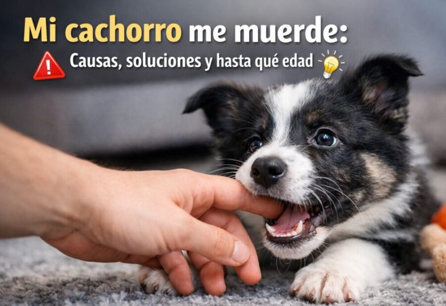 Cachorro mordiendo dedos de su dueño, guía de como evitarlo