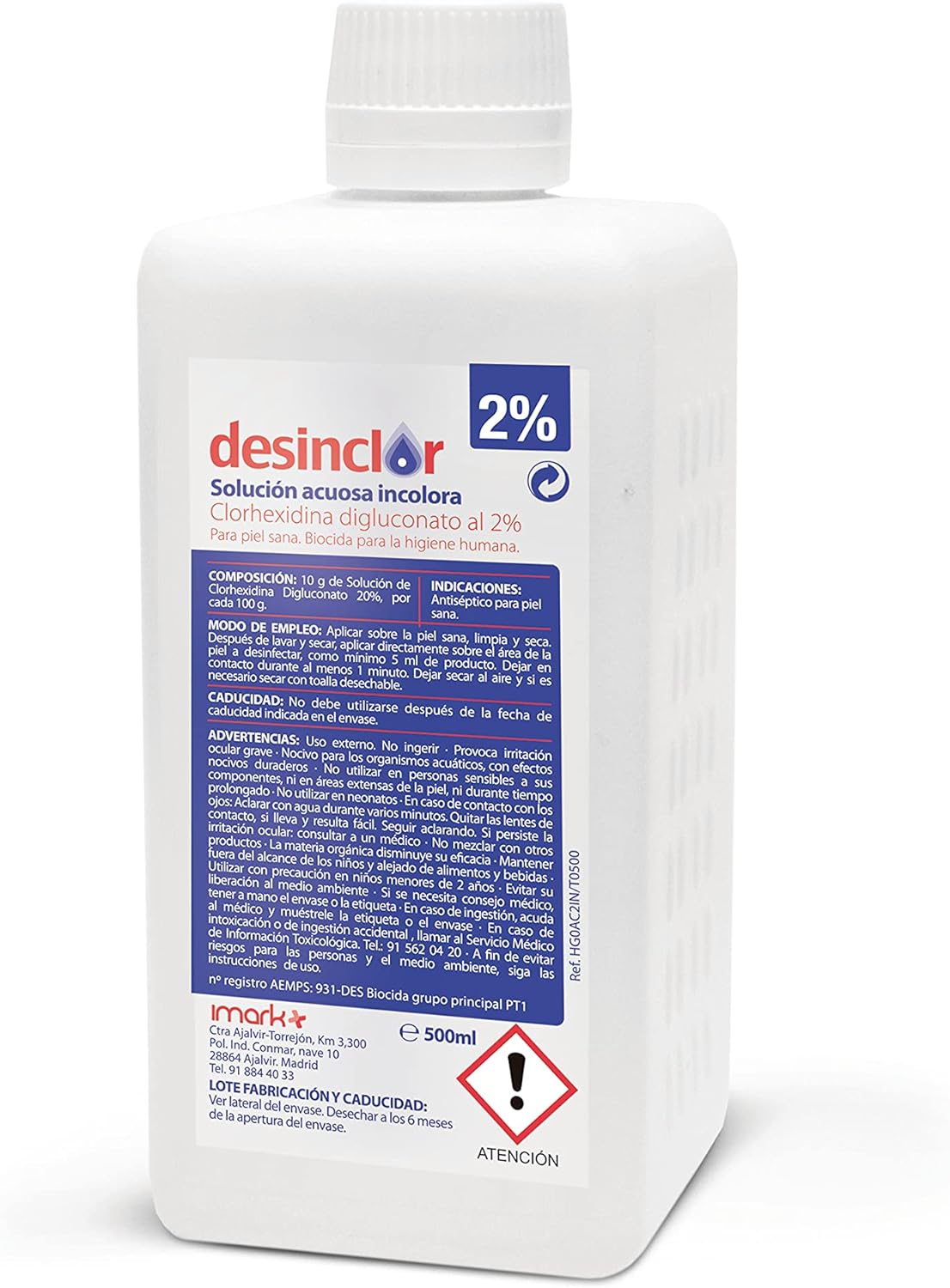 Clorhexidina Acuosa 2% Antiseptico (500 ml)