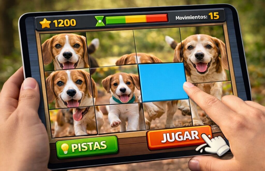 Foto del articulo de juego puzzle perros pequeños. Beagle en formato puzzle