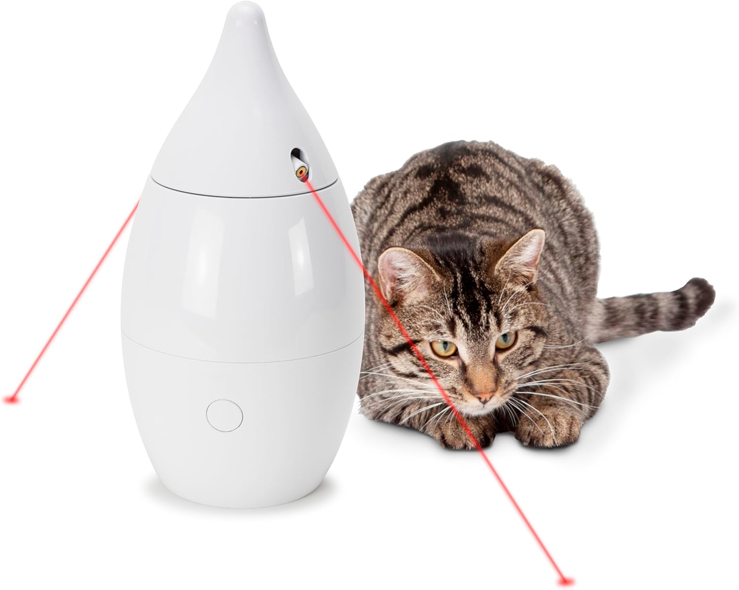 etSafe Zoom – Juguete Automático Luz LED, Juguete Interactivo para Gatos, 2 Luces Aleatorias Que Giran 360 Grados, Apagado Automático, Funciona con Pilas