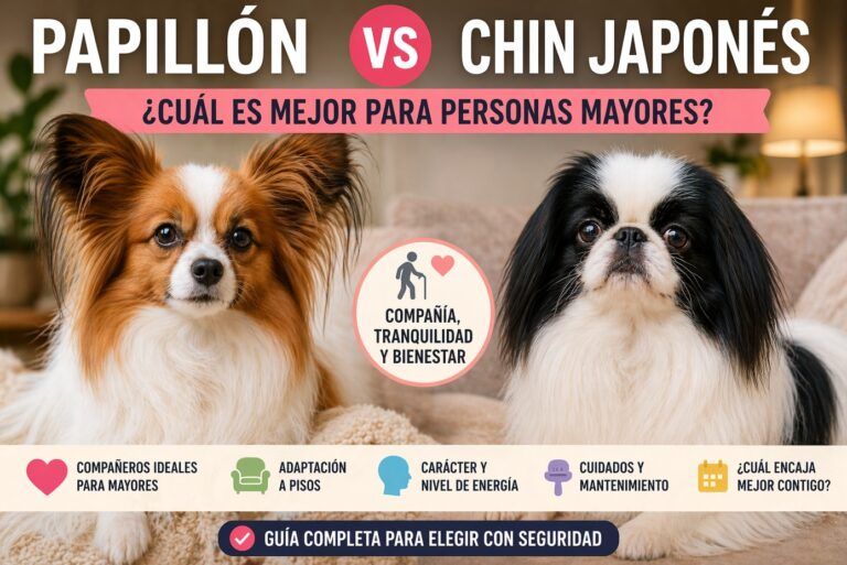 Papillón o Chin japonés para personas mayores