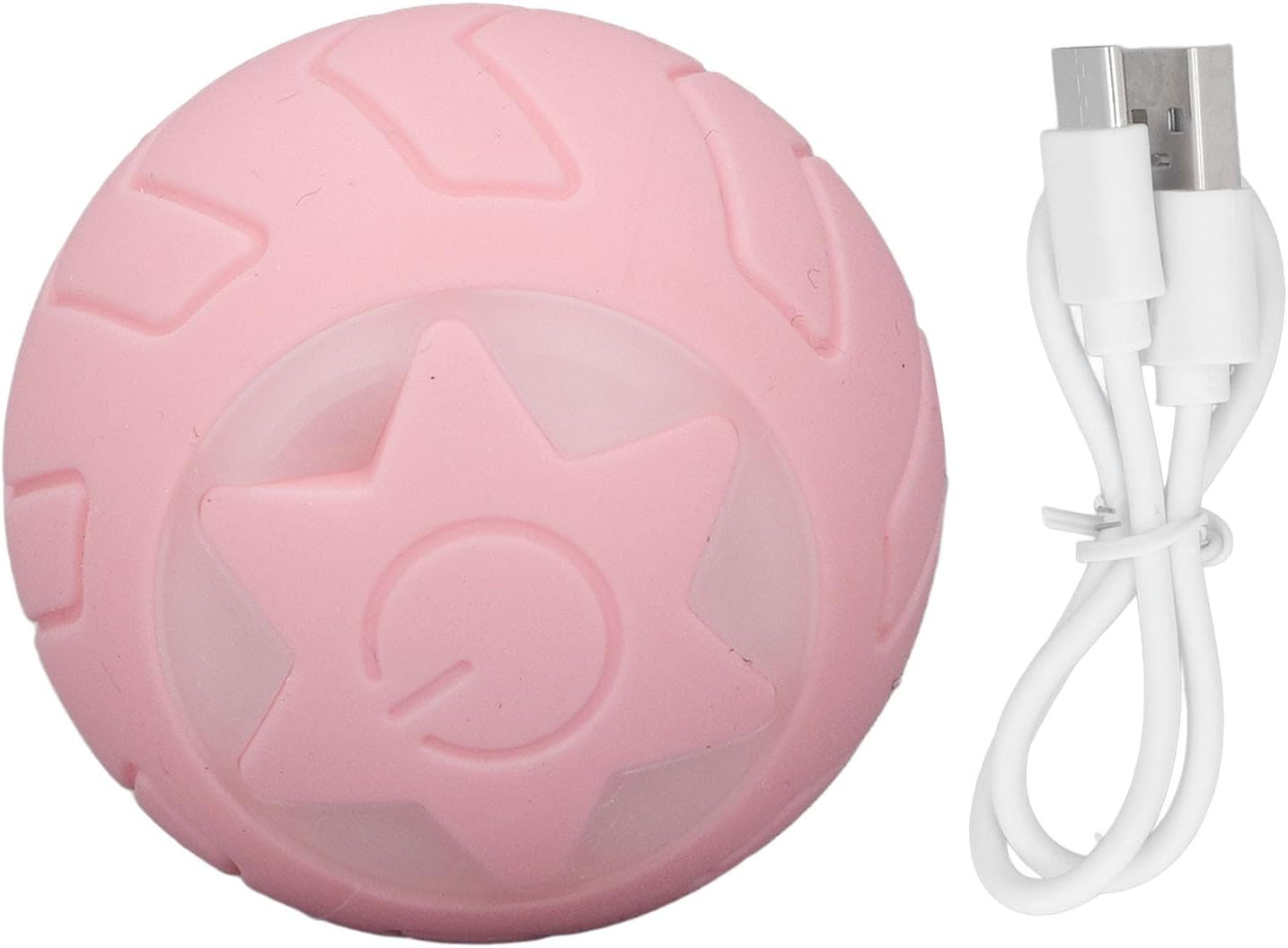 Peppy Pet Ball, 2 piezas de juguete interactivo para gatos con luces LED de colores, bola rodante automática, recargable por USB, juguete interactivo para perros para el hogar (Embalaje en inglés