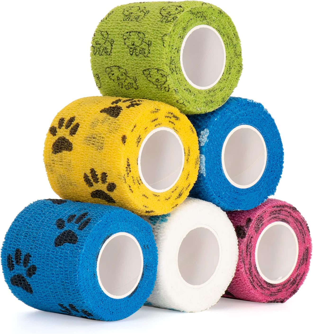 Vendaje autoadhesivo para perros, vendaje elástico autoadhesivo de 5 cm x 4,5 m, vendaje cohesivo para deporte, vendaje para muñeca, venda fija, venda veterinaria, vendas para mascotas para